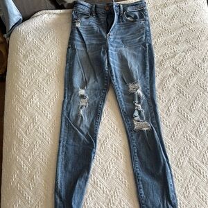 Women's Blue Distressed Jeans
